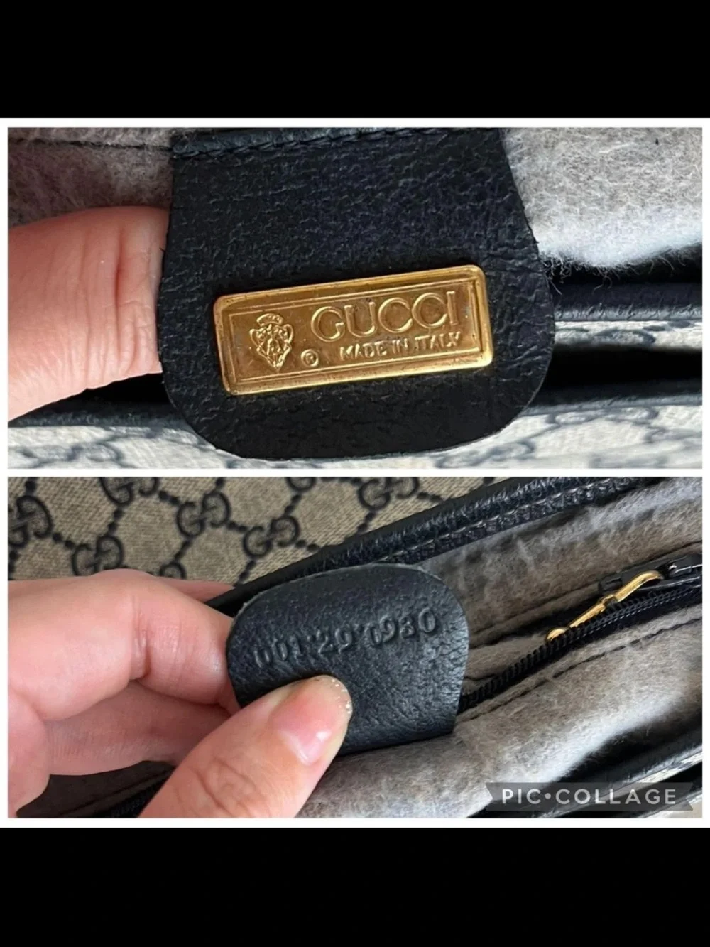 Gucci GG Monogram Crossbody Bag - Navy/White with Gold Hardware